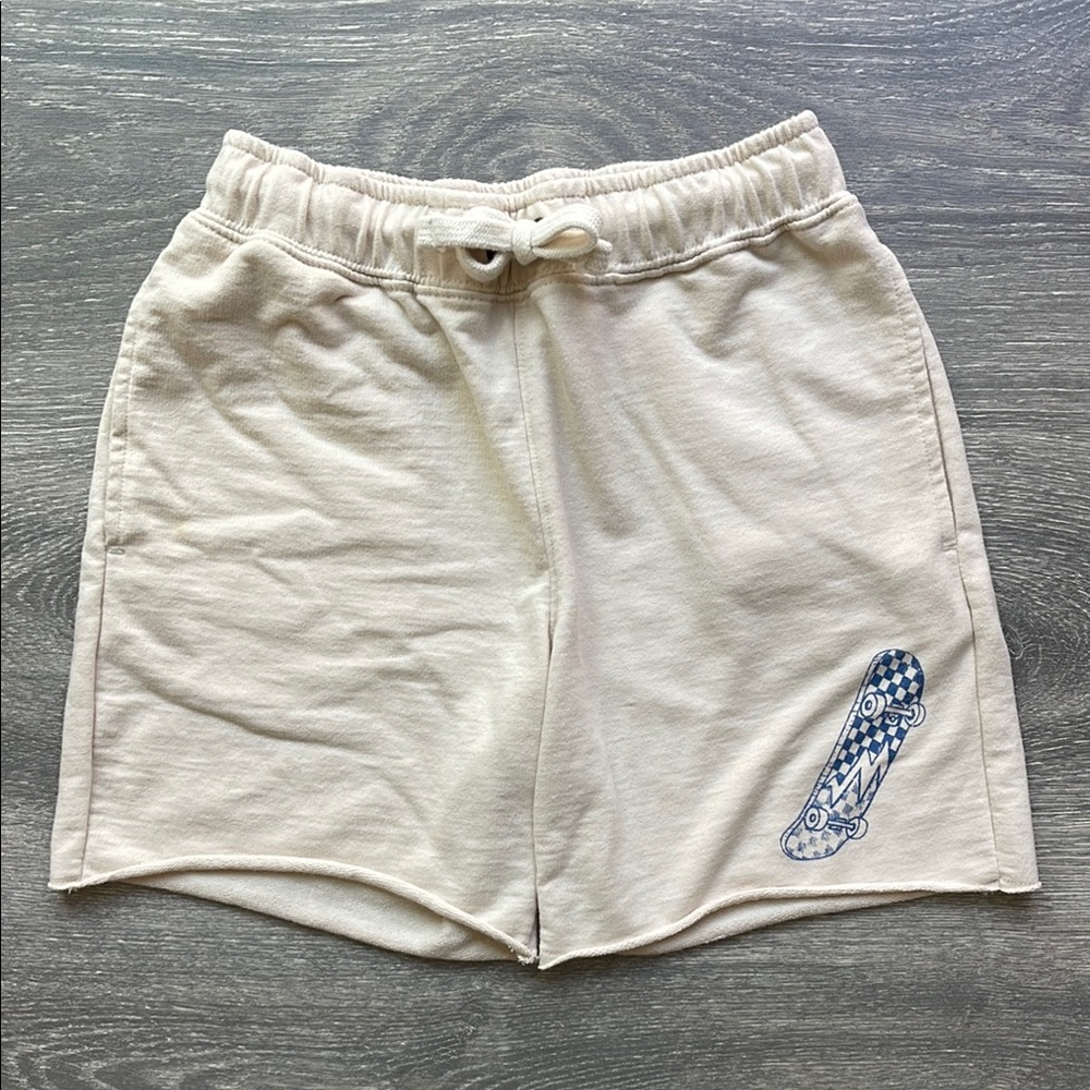 Cat & Jack Boys' Skateboard 'Above Knee' Graphic Pull-On Shorts, cream